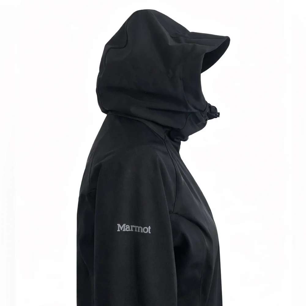 Marmot Windstopper Jacket Womens Small Black Hooded Softshell - Picture 3 of 8